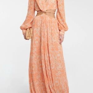 NWT Jonathan Simkhai Prya Maxi Ruffled Cut-Out Gown